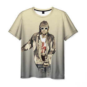 Мужская футболка 3D с принтом Nirvana в Белгороде, 100% полиэфир | прямой крой, круглый вырез горловины, длина до линии бедер | cobain | curt | nirvana | rock | группа | кобейн | курт | нирвана | рок