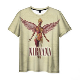 Мужская футболка 3D с принтом Nirvana в Белгороде, 100% полиэфир | прямой крой, круглый вырез горловины, длина до линии бедер | Тематика изображения на принте: cobain | curt | nirvana | rock | группа | кобейн | курт | нирвана | рок