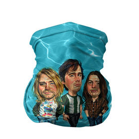 Бандана-труба 3D с принтом Шаржи группа Nirvana в Белгороде, 100% полиэстер, ткань с особыми свойствами — Activecool | плотность 150‒180 г/м2; хорошо тянется, но сохраняет форму | cobain | curt | nirvana | rock | группа | кобейн | курт | нирвана | рок