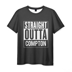 Мужская футболка 3D с принтом Straight Outta Compton в Белгороде, 100% полиэфир | прямой крой, круглый вырез горловины, длина до линии бедер | compton | n.w.a. | nwa | outta | straight | голос улиц