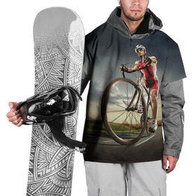 Накидка на куртку 3D с принтом Велогонщик в Белгороде, 100% полиэстер |  | extreme | вело | велосипед | шоссейный велосипед | экстрим