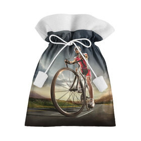 Подарочный 3D мешок с принтом Велогонщик в Белгороде, 100% полиэстер | Размер: 29*39 см | extreme | вело | велосипед | шоссейный велосипед | экстрим