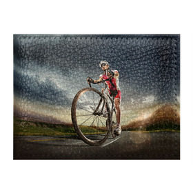 Обложка для студенческого билета с принтом Велогонщик в Белгороде, натуральная кожа | Размер: 11*8 см; Печать на всей внешней стороне | extreme | вело | велосипед | шоссейный велосипед | экстрим