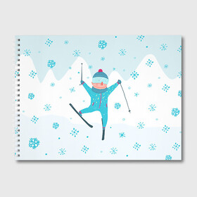 Альбом для рисования с принтом Лыжник в Белгороде, 100% бумага
 | матовая бумага, плотность 200 мг. | extreme | ski | skiing | горнолыжное | горные лыжи | лыжник | фристайл | экстрим