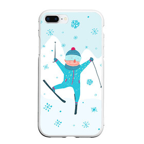 Чехол для iPhone 7Plus/8 Plus матовый с принтом Лыжник в Белгороде, Силикон | Область печати: задняя сторона чехла, без боковых панелей | extreme | ski | skiing | горнолыжное | горные лыжи | лыжник | фристайл | экстрим