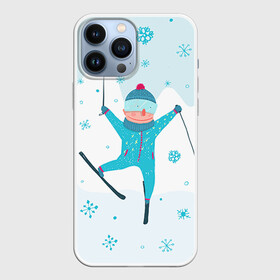 Чехол для iPhone 13 Pro Max с принтом Лыжник в Белгороде,  |  | extreme | ski | skiing | горнолыжное | горные лыжи | лыжник | фристайл | экстрим