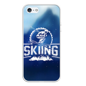 Чехол силиконовый для Телефон Apple iPhone 5/5S с принтом Лыжный спорт в Белгороде, Силикон | Область печати: задняя сторона чехла, без боковых панелей | extreme | ski | skiing | горнолыжное | горные лыжи | лыжник | фристайл | экстрим