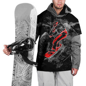 Накидка на куртку 3D с принтом Сноубордист в Белгороде, 100% полиэстер |  | extreme | snowboard | сноуборд | сноубордист | экстрим