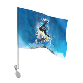 Флаг для автомобиля с принтом Экстрим в Белгороде, 100% полиэстер | Размер: 30*21 см | extreme | snowboard | сноуборд | сноубордист | спорт | экстрим