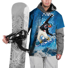 Накидка на куртку 3D с принтом Экстрим в Белгороде, 100% полиэстер |  | extreme | snowboard | сноуборд | сноубордист | спорт | экстрим