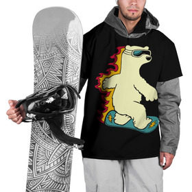 Накидка на куртку 3D с принтом Мишка на борде в Белгороде, 100% полиэстер |  | Тематика изображения на принте: extreme | snowboard | сноуборд | сноубордист | спорт | экстрим