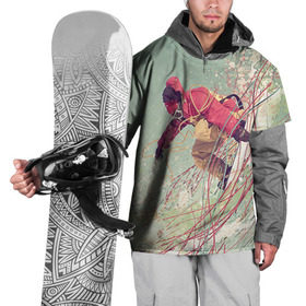 Накидка на куртку 3D с принтом Сноуборд в Белгороде, 100% полиэстер |  | extreme | snowboard | сноуборд | сноубордист | экстрим