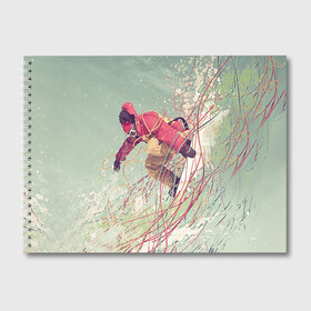 Альбом для рисования с принтом Сноуборд в Белгороде, 100% бумага
 | матовая бумага, плотность 200 мг. | extreme | snowboard | сноуборд | сноубордист | экстрим