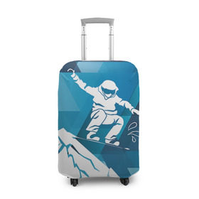 Чехол для чемодана 3D с принтом Горы и сноубордист в Белгороде, 86% полиэфир, 14% спандекс | двустороннее нанесение принта, прорези для ручек и колес | extreme | snowboard | сноуборд | сноубордист | экстрим