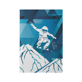 Обложка для паспорта матовая кожа с принтом Горы и сноубордист в Белгороде, натуральная матовая кожа | размер 19,3 х 13,7 см; прозрачные пластиковые крепления | extreme | snowboard | сноуборд | сноубордист | экстрим