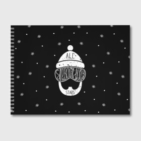 Альбом для рисования с принтом Бородатый сноубордист в Белгороде, 100% бумага
 | матовая бумага, плотность 200 мг. | extreme | snowboard | сноуборд | сноубордист | экстрим
