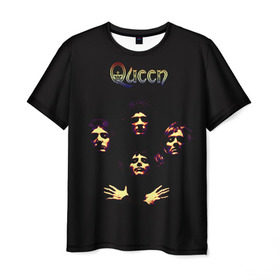 Мужская футболка 3D с принтом Queen в Белгороде, 100% полиэфир | прямой крой, круглый вырез горловины, длина до линии бедер | Тематика изображения на принте: freddie | heavy | mercury | metal | queen | rock | квин | куин | меркури | меркюри | метал | рок | фредди меркьюри | фреди | хэви