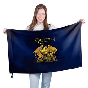 Флаг 3D с принтом Группа Queen в Белгороде, 100% полиэстер | плотность ткани — 95 г/м2, размер — 67 х 109 см. Принт наносится с одной стороны | freddie | heavy | mercury | metal | queen | rock | квин | куин | меркури | меркюри | метал | рок | фредди меркьюри | фреди | хэви
