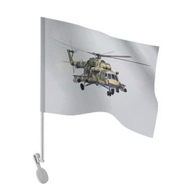 Флаг для автомобиля с принтом МИ 8 в Белгороде, 100% полиэстер | Размер: 30*21 см | авиация | армия | ввс | вертолет | военная техника | ми 8 | ударный
