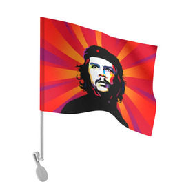 Флаг для автомобиля с принтом Че Гевара в Белгороде, 100% полиэстер | Размер: 30*21 см | куба | поп арт | революционер | чегевара