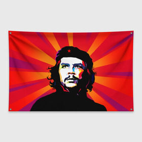 Флаг-баннер с принтом Че Гевара в Белгороде, 100% полиэстер | размер 67 х 109 см, плотность ткани — 95 г/м2; по краям флага есть четыре люверса для крепления | куба | поп арт | революционер | чегевара