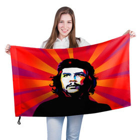 Флаг 3D с принтом Че Гевара в Белгороде, 100% полиэстер | плотность ткани — 95 г/м2, размер — 67 х 109 см. Принт наносится с одной стороны | куба | поп арт | революционер | чегевара