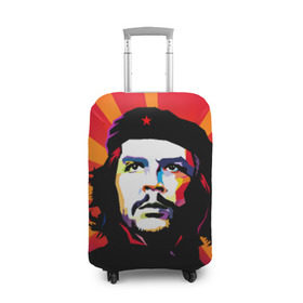 Чехол для чемодана 3D с принтом Че Гевара в Белгороде, 86% полиэфир, 14% спандекс | двустороннее нанесение принта, прорези для ручек и колес | куба | поп арт | революционер | чегевара