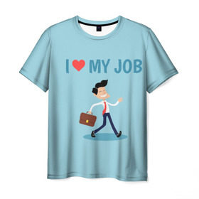 Мужская футболка 3D с принтом Я люблю свою работу в Белгороде, 100% полиэфир | прямой крой, круглый вырез горловины, длина до линии бедер | любимая работа | я люблю свою работуработа