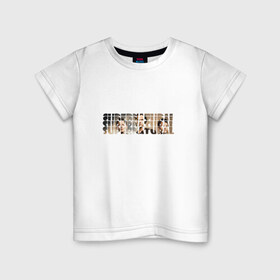 Детская футболка хлопок с принтом Сверхъестественное в Белгороде, 100% хлопок | круглый вырез горловины, полуприлегающий силуэт, длина до линии бедер | Тематика изображения на принте: supernatural | сверхъестественное