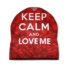 Шапка 3D с принтом Love me в Белгороде, 100% полиэстер | универсальный размер, печать по всей поверхности изделия | 14 февраля | love | love is | love me | валентин | влюбленный | день святого валентина | люби меня | любовь | милый | святой | сердечко | сердце