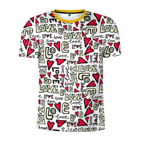 Мужская футболка 3D спортивная с принтом День святого Валентина в Белгороде, 100% полиэстер с улучшенными характеристиками | приталенный силуэт, круглая горловина, широкие плечи, сужается к линии бедра | день святого валентина | любовь | сердца