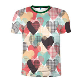 Мужская футболка 3D спортивная с принтом Сердечки в Белгороде, 100% полиэстер с улучшенными характеристиками | приталенный силуэт, круглая горловина, широкие плечи, сужается к линии бедра | 14 февраля | love | валентин | влюбленные | любовь | сердечко | сердце