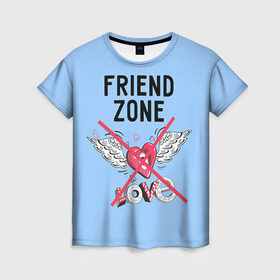 Женская футболка 3D с принтом Friendzone в Белгороде, 100% полиэфир ( синтетическое хлопкоподобное полотно) | прямой крой, круглый вырез горловины, длина до линии бедер | 14 февраля | friendzone | valentine | день святого валентина | ненавижу 14 февраля | сердечки | френдзона