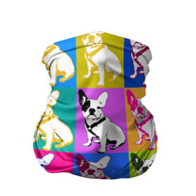 Бандана-труба 3D с принтом Французский бульдог в Белгороде, 100% полиэстер, ткань с особыми свойствами — Activecool | плотность 150‒180 г/м2; хорошо тянется, но сохраняет форму | поп арт восстановлено | собака | французский бульдог