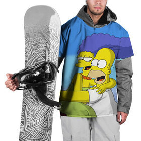 Накидка на куртку 3D с принтом Гомер и Мардж в Белгороде, 100% полиэстер |  | Тематика изображения на принте: гомер