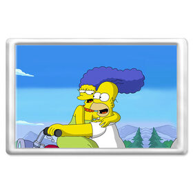 Магнит 45*70 с принтом Гомер и Мардж в Белгороде, Пластик | Размер: 78*52 мм; Размер печати: 70*45 | гомер