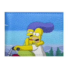 Обложка для студенческого билета с принтом Гомер и Мардж в Белгороде, натуральная кожа | Размер: 11*8 см; Печать на всей внешней стороне | Тематика изображения на принте: гомер