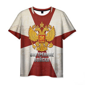 Мужская футболка 3D с принтом Внутренние войска в Белгороде, 100% полиэфир | прямой крой, круглый вырез горловины, длина до линии бедер | армия | вв | внутренние войска | войска | герб | силовые структуры