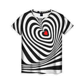 Женская футболка 3D с принтом Метаморфозы в Белгороде, 100% полиэфир ( синтетическое хлопкоподобное полотно) | прямой крой, круглый вырез горловины, длина до линии бедер | зебра | любовь | метаморфозы | сердце
