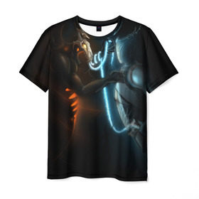 Мужская футболка 3D с принтом Razor and shadow fiend в Белгороде, 100% полиэфир | прямой крой, круглый вырез горловины, длина до линии бедер | dota 2 | razor | shadow fiend | дота 2