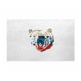 Бумага для упаковки 3D с принтом Russian Bear в Белгороде, пластик и полированная сталь | круглая форма, металлическое крепление в виде кольца | Тематика изображения на принте: медведь | медведь с флагом россии одновременно. лучший выбор патриотаярусский | мишка | россия | флаг