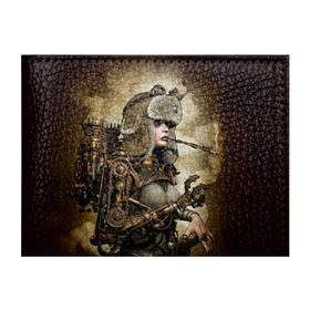 Обложка для студенческого билета с принтом Девушка steampunk в Белгороде, натуральная кожа | Размер: 11*8 см; Печать на всей внешней стороне | Тематика изображения на принте: девушка steampunk | киберпанк | очки | шапка