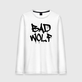 Мужской лонгслив хлопок с принтом Bad Wolf в Белгороде, 100% хлопок |  | bad | doctor | tardis | tennant | who | wolf | доктор | кто | смит | тардис | теннант