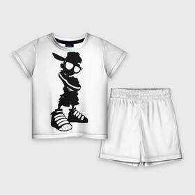 Детский костюм с шортами 3D с принтом Пацанчик в Белгороде,  |  | Тематика изображения на принте: кепка | крутой | очки | парень | пацан | силуэт | хип | хоп