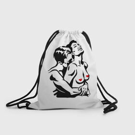 Рюкзак-мешок 3D с принтом Мужчина и женщина в Белгороде, 100% полиэстер | плотность ткани — 200 г/м2, размер — 35 х 45 см; лямки — толстые шнурки, застежка на шнуровке, без карманов и подкладки | 