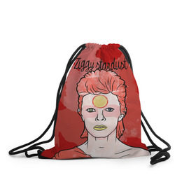 Рюкзак-мешок 3D с принтом Ziggy Stardust в Белгороде, 100% полиэстер | плотность ткани — 200 г/м2, размер — 35 х 45 см; лямки — толстые шнурки, застежка на шнуровке, без карманов и подкладки | bowie | david | ziggy stardust | боуи | дэвид | музыкант | певец | рок