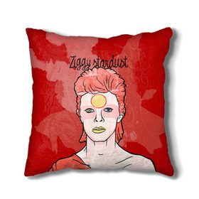 Подушка 3D с принтом Ziggy Stardust в Белгороде, наволочка – 100% полиэстер, наполнитель – холлофайбер (легкий наполнитель, не вызывает аллергию). | состоит из подушки и наволочки. Наволочка на молнии, легко снимается для стирки | bowie | david | ziggy stardust | боуи | дэвид | музыкант | певец | рок