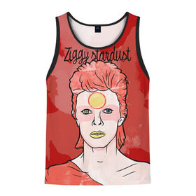 Мужская майка 3D с принтом Ziggy Stardust в Белгороде, 100% полиэстер | круглая горловина, приталенный силуэт, длина до линии бедра. Пройма и горловина окантованы тонкой бейкой | bowie | david | ziggy stardust | боуи | дэвид | музыкант | певец | рок