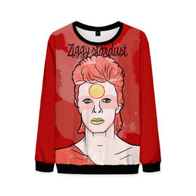 Мужской свитшот 3D с принтом Ziggy Stardust в Белгороде, 100% полиэстер с мягким внутренним слоем | круглый вырез горловины, мягкая резинка на манжетах и поясе, свободная посадка по фигуре | bowie | david | ziggy stardust | боуи | дэвид | музыкант | певец | рок
