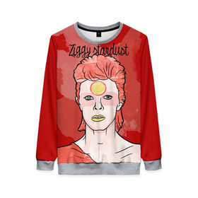 Женский свитшот 3D с принтом Ziggy Stardust в Белгороде, 100% полиэстер с мягким внутренним слоем | круглый вырез горловины, мягкая резинка на манжетах и поясе, свободная посадка по фигуре | bowie | david | ziggy stardust | боуи | дэвид | музыкант | певец | рок